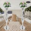 Gold Vase for Wedding Centerpieces Tables, 29.1" Tall Metal Flower Vase with Crystal Bead, Flower Vases for Table Anniversary Party Birthday Dinner Event Aisle Home Decoration (10Pcs Silver) view 3