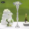 Gold Vase for Wedding Centerpieces Tables, 29.1" Tall Metal Flower Vase with Crystal Bead, Flower Vases for Table Anniversary Party Birthday Dinner Event Aisle Home Decoration (10Pcs Silver) view 4