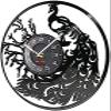 Wall Clock Peacock Bird Wall Clock with Feather Wall Art Modern Wall Clock Whimsical Vinyl Record Retro Wall Clock Decorative Wall Clock view 2