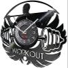 Wall Clock Weightlifting Wall Clock Muscular Man Workout Vinyl Wall Clock Wall for Gym and Bodybuilders view 3