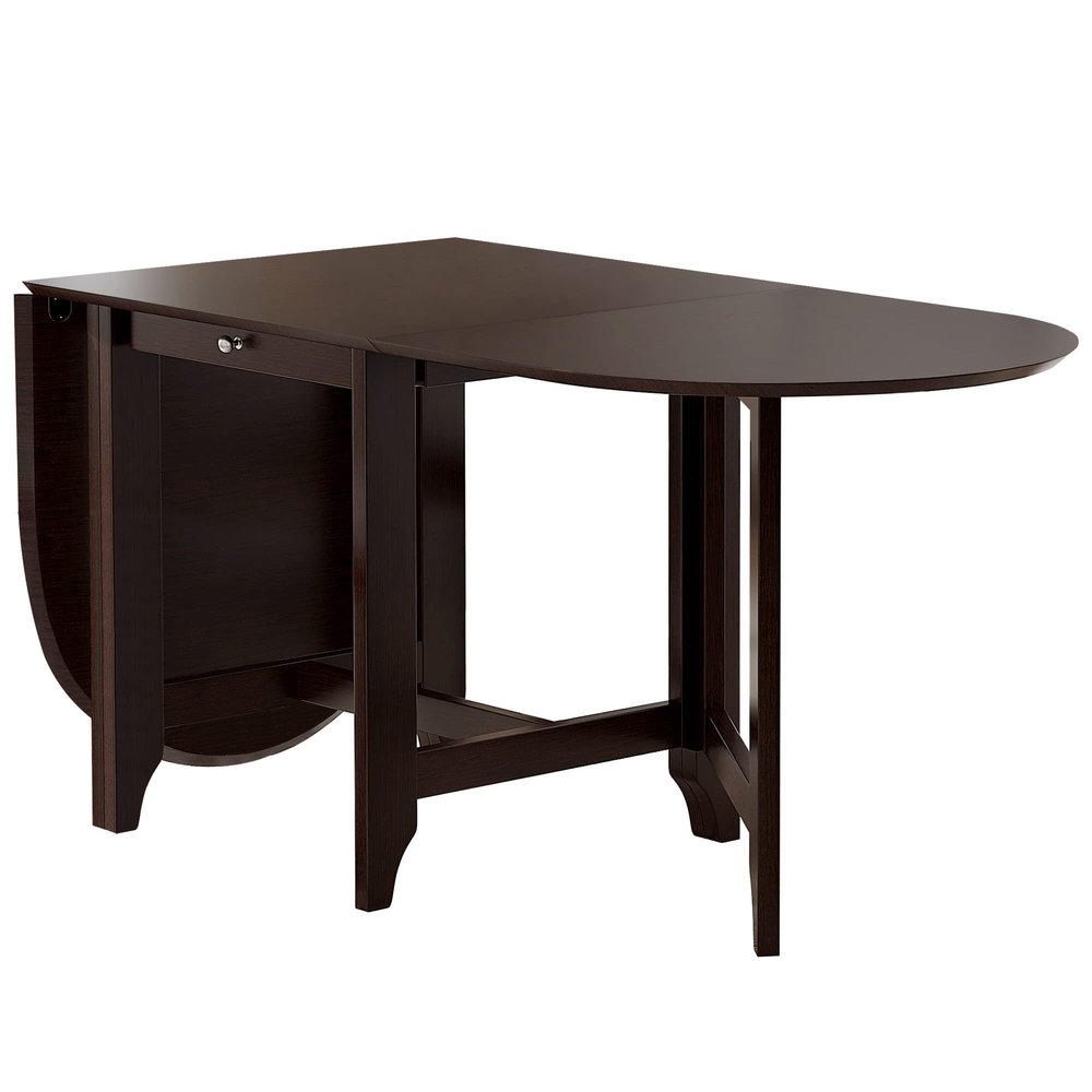 Nimaolt Retro Drop-Leaf Dining Tablefor 4-8, 84.6in Extendable Dining Room Table, Rustic Rubberwood Kitchen Table with Spacious Tabletop Small Drawer for Small Space Kitchen Dining Room Apartment