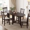 Nimaolt Retro Drop-Leaf Dining Tablefor 4-8, 84.6in Extendable Dining Room Table, Rustic Rubberwood Kitchen Table with Spacious Tabletop Small Drawer for Small Space Kitchen Dining Room Apartment view 2
