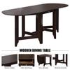 Nimaolt Retro Drop-Leaf Dining Tablefor 4-8, 84.6in Extendable Dining Room Table, Rustic Rubberwood Kitchen Table with Spacious Tabletop Small Drawer for Small Space Kitchen Dining Room Apartment view 4