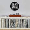 Round Wall Clock Cat Silhouette Wall Clock Pet Animal Pane Designed Wall Watch Carved Vinyl Record Art Home Decorative Gift view 4