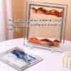 VIDECOR Painting Ornament 3D Quicksand Moving Sand Frame Creative Art Oranment Hourglass Flowing Sand Painting Nordic Home Decor Desktop Deecoration,A-10in view 4