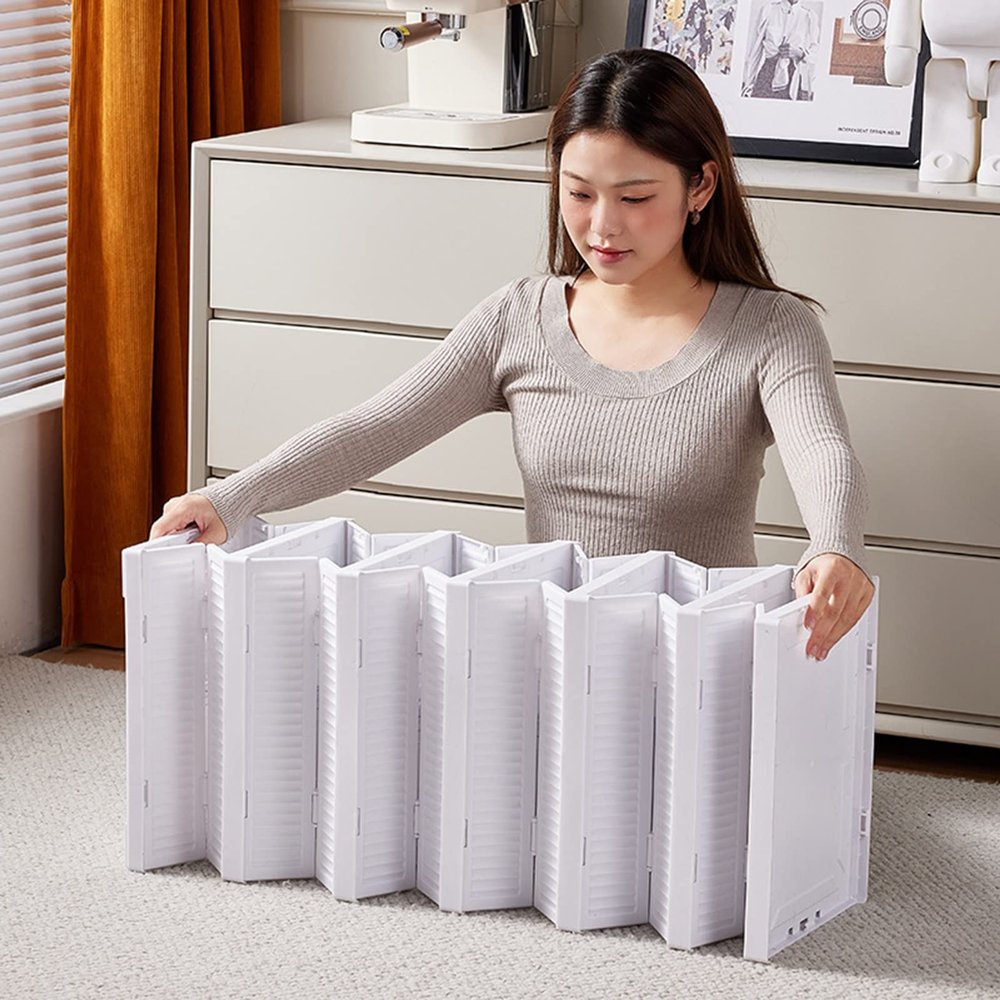 Foldable Shoe Storage 6 Tier Sturdy Plastic Shoe Storage Box Assembly Free Foldable Shoe Rack Shoe Box Organizer Clear Sneaker Storage (Size : Three layer 52cm/21in)
