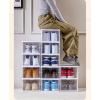 Foldable Shoe Storage 6 Tier Sturdy Plastic Shoe Storage Box Assembly Free Foldable Shoe Rack Shoe Box Organizer Clear Sneaker Storage (Size : Three layer 52cm/21in) view 4