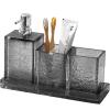 Haocoott Bathroom Accessories Set, 4Pcs Hand Soap Dispenser and Toothbrush Holder Set, Tumbler Mouthwash Cup, Vanity Tray for Modern Home Decor Bathroom Countertop Organizer (Gray) view 1