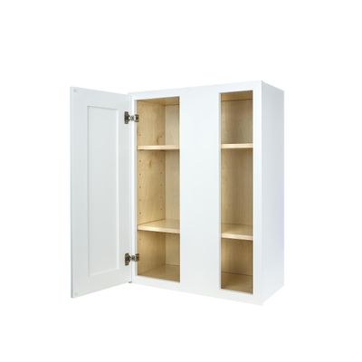Hollywood Fabiani Design Shaker Blind Corner Wall Kitchen Cabinet Ready to Assemble, 27 in. W x 12 in. D x 36 in. H, White
