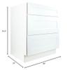 Hollywood Fabiani Design Drawer Base Kitchen Cabinet 36 in. W x 24 in. D x 34.5 in. H in Shaker White Ready to Assemble view 2