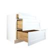 Hollywood Fabiani Design Drawer Base Kitchen Cabinet 36 in. W x 24 in. D x 34.5 in. H in Shaker White Ready to Assemble view 4