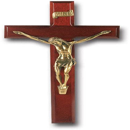 Hirten Large Catholic Dark Cherry Wood Wall Crucifix, 12", for Home, Office, Over Door