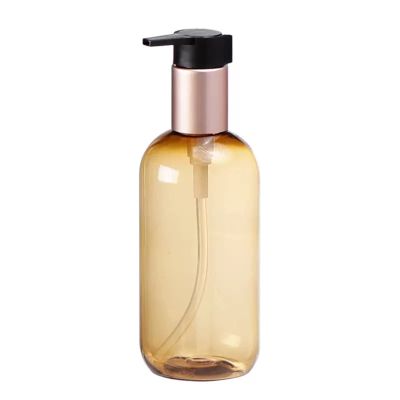 Matte Gold Plastic Refillable Soap Dispenser,Portable Minimalist Design Pump Head Double Insurance for Kitchen&Bathroom