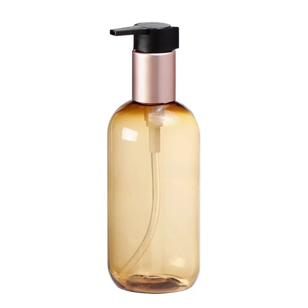 Matte Gold Plastic Refillable Soap Dispenser,Portable Minimalist Design Pump Head Double Insurance for Kitchen&Bathroom