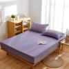 FCLDESHOP Bedding Fitted Sheets,Solid Color Pure Cotton Brushed Non-Slip Mattress Cover, Hotel Homestay Mattress Topper Bed Cover Bottom Sheet,Purple,200 * 220cm (79 X 87inch) view 1