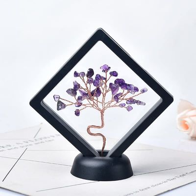 AtkitS Natural Crystal Quartz Tree of Life Gravel Specimen Reiki Healing Home Decoration Ornaments Lucky Tree DIY Gifts Souvenir Gift (Color : Amethyst, Size : 1PC)