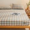 FCLDESHOP Mattress Cover Noiseless,Soft Comfortable Cotton Washed Cotton Deep Pocket Fitted Sheet,Bedroom Homestay Solid Mattress Protector,Stripe,180 * 200cm+25cm view 2
