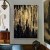 Abstract Canvas Painting Black Gold Painting Picture Modern Wall Art Home Decor Abstract Art For Living Room Decor 35x57inch/90x145cm With Golden Frame view 3