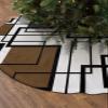 48 Inches Christmas Tree Skirt, Modern Nordic Geometric Tree Skirt for Xmas Holiday Merry Christmas Party Decorations Abstract Art Farmhouse Brown Xmas Tree Mat Ornaments view 2