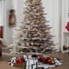 48 Inches Christmas Tree Skirt, Modern Nordic Geometric Tree Skirt for Xmas Holiday Merry Christmas Party Decorations Abstract Art Farmhouse Brown Xmas Tree Mat Ornaments view 4