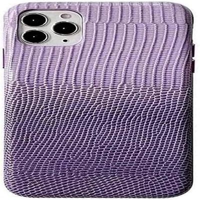 KAVJU for Apple iPhone 11 Back Phone Cover, Fully Wrapped Gradient Purple Leather Flocking Lining Phone Case [Screen & Camera Protection]