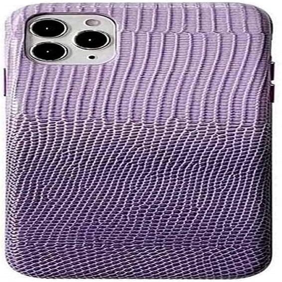KAVJU for Apple iPhone 11 Back Phone Cover, Fully Wrapped Gradient Purple Leather Flocking Lining Phone Case [Screen & Camera Protection]