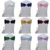 SENQIAN Pack of 10 Aqua Blue Bow Chair Sashes Spandex Stretch Chair Bands Elastic Chair Ties for Romantic Wedding Party Birthday Reception Hotel Banquet Chair Cover Decoration view 3