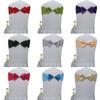 SENQIAN Pack of 10 Aqua Blue Bow Chair Sashes Spandex Stretch Chair Bands Elastic Chair Ties for Romantic Wedding Party Birthday Reception Hotel Banquet Chair Cover Decoration view 4