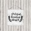 Decorative Wooden Sign Grateful Thankful Blessed Motivational Wood Plank Hanging Plaque with Sayings Quote Wooden Wall Hanging Door Sign Farmhouse Wall Decor for Porch Kitchen 12in view 3