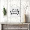 Decorative Wooden Sign Grateful Thankful Blessed Motivational Wood Plank Hanging Plaque with Sayings Quote Wooden Wall Hanging Door Sign Farmhouse Wall Decor for Porch Kitchen 12in view 4