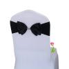 SENQIAN Pack of 50 Black Double Bow Chair Sashes Spandex Stretch Chair Bands Elastic Chair Ties for Romantic Wedding Party Birthday Reception Hotel Banquet Chair Cover Decoration view 1