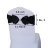SENQIAN Pack of 50 Black Double Bow Chair Sashes Spandex Stretch Chair Bands Elastic Chair Ties for Romantic Wedding Party Birthday Reception Hotel Banquet Chair Cover Decoration view 2
