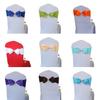 SENQIAN Pack of 50 Black Double Bow Chair Sashes Spandex Stretch Chair Bands Elastic Chair Ties for Romantic Wedding Party Birthday Reception Hotel Banquet Chair Cover Decoration view 4