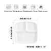 Weight Management Tableware - Porton Control Plate 10 Inch | Square White Divided Porcelain Dinner Plates for Adults - My plate Diet Plate 1 Piece view 2