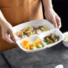 Weight Management Tableware - Porton Control Plate 10 Inch | Square White Divided Porcelain Dinner Plates for Adults - My plate Diet Plate 1 Piece view 3