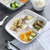 Weight Management Tableware - Porton Control Plate 10 Inch | Square White Divided Porcelain Dinner Plates for Adults - My plate Diet Plate 1 Piece view 4