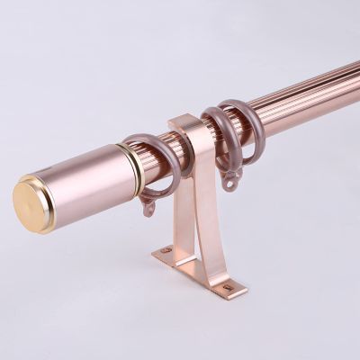 Surprecision Curtain Rods for Windows 2 Pcs Aluminum Thickness 1.3mm Heavy Duty Extension Curtain Rod Anti-noise Decorative Curtain Rod Set for Living room, Bedroom, Bathroom (2.6m/8.53ft, Rose Gold)
