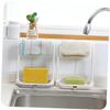 YARNOW Rag Rack Plastic Countertop Organizer Removable Dishcloth Sponge Drying Stand Side Spout for Easy Drainage Beige Kitchen Towel Holder for Mess Drying view 1