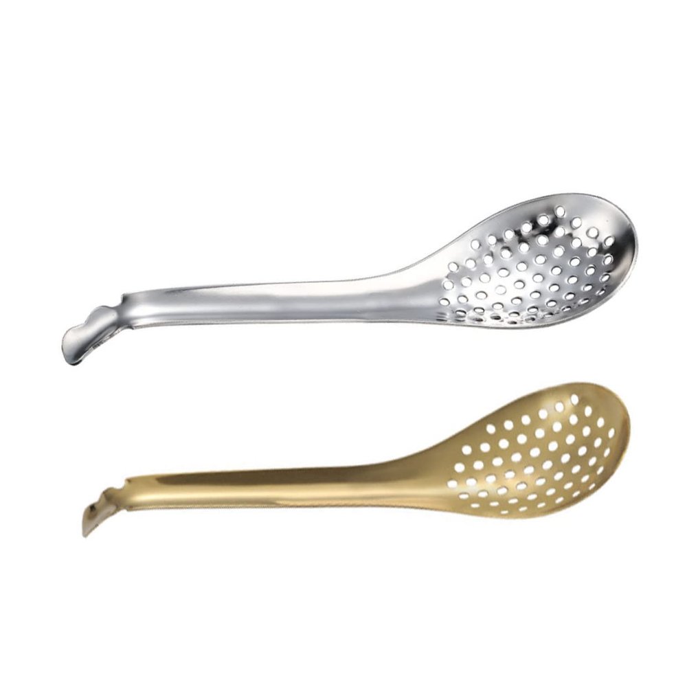 Anneome 2pcs Stainless Steel Colander Spoons Leaking Food Spoon Cookware Restaurant Slot
