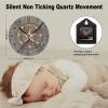 COCOKEN Western Texas Star Wall Clock Texas 15 Inch Large Wall Clocks Battery Operated Silent Farmhouse Wall Decor for Kitchen Living Room Bedroom Classroom view 2