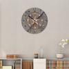 COCOKEN Western Texas Star Wall Clock Texas 15 Inch Large Wall Clocks Battery Operated Silent Farmhouse Wall Decor for Kitchen Living Room Bedroom Classroom view 3