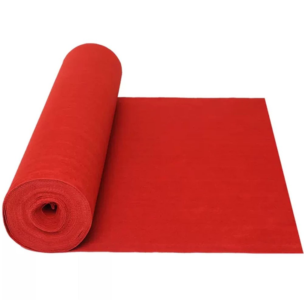 Red Carpet Runner 2mm Thickness Polyester Wedding Aisle Runner, Outdoor Event Rug Non Slip Bridal Runway Rugs for Weddings Party Church Runner Decoration (Size : 1.2x30m)