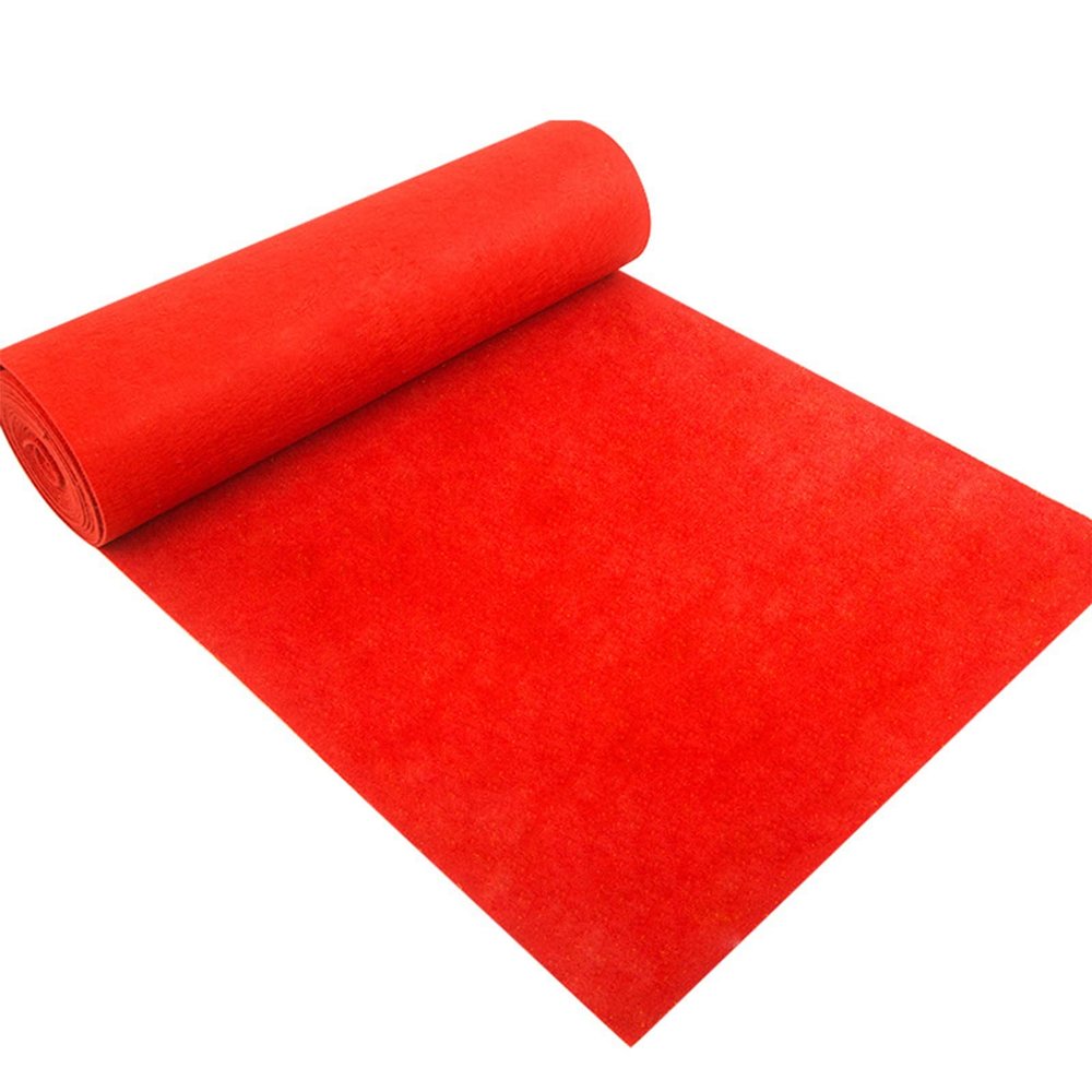 Red Wedding Aisle Runner, 2mm Thickness Polyester Runner Carpet Non-Slip Bridal Walkway Runner Rugs for Weddings Church Party Business Decoration Outdoor (Size : 1x10m)