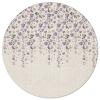 Round Area Rugs 3.3 FT Diameter for Kids Room Flower Purple Grey Cherry Blossoms Cotton Linen Background Decorative Rug Carpet Floor Mat Yoga Mat for Boys Girls Playroom Home Decor view 2