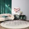 Round Area Rugs 3.3 FT Diameter for Kids Room Flower Purple Grey Cherry Blossoms Cotton Linen Background Decorative Rug Carpet Floor Mat Yoga Mat for Boys Girls Playroom Home Decor view 3