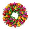 TEMKIN Simulation Tulip Wreath Home Decoration Wreath Door Hanging Holiday Decoration Rattan Ring Wall Hanging view 1