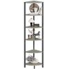 IRCPEN 6 Tier Corner Shelf 63.1" Tall Corner Shelves Stand Ladder Shelf Metal Standing Bookshelf Organizer Display Rack Bookcase Plant Stand Industrial Rustic for Living Room Bedroom Oak CS-001GR view 1