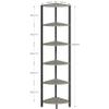 IRCPEN 6 Tier Corner Shelf 63.1" Tall Corner Shelves Stand Ladder Shelf Metal Standing Bookshelf Organizer Display Rack Bookcase Plant Stand Industrial Rustic for Living Room Bedroom Oak CS-001GR view 3