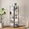 IRCPEN 6 Tier Corner Shelf 63.1" Tall Corner Shelves Stand Ladder Shelf Metal Standing Bookshelf Organizer Display Rack Bookcase Plant Stand Industrial Rustic for Living Room Bedroom Oak CS-001GR view 4