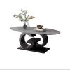 Side Table Coffee Table with Metal Base for Living Room,Oval Center Table, Sturdy Modern Tea Table, Sofa Cocktail Table for Kitchen,Balcony,Office ,Meeting Room, Easy Assembly Coffee Table for Living view 1